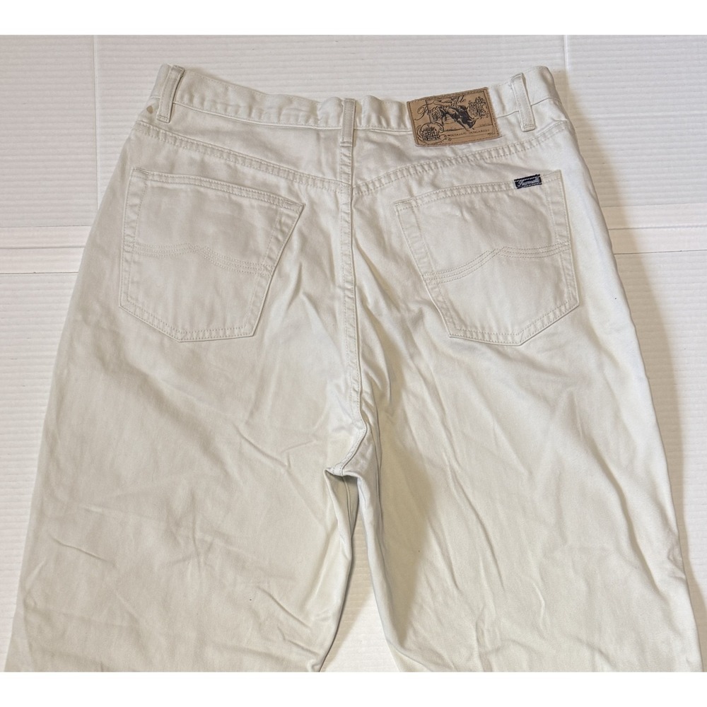 FACONNABLE Nostalgic Dungarees - Men's Vintage White Denim Tapered Jeans - 32x31